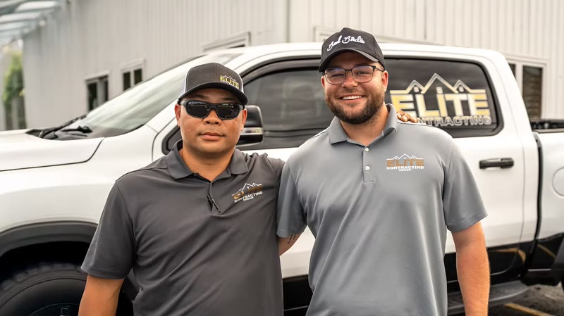 Elite Contracting Group owners on the job in Belvidere, Illinois